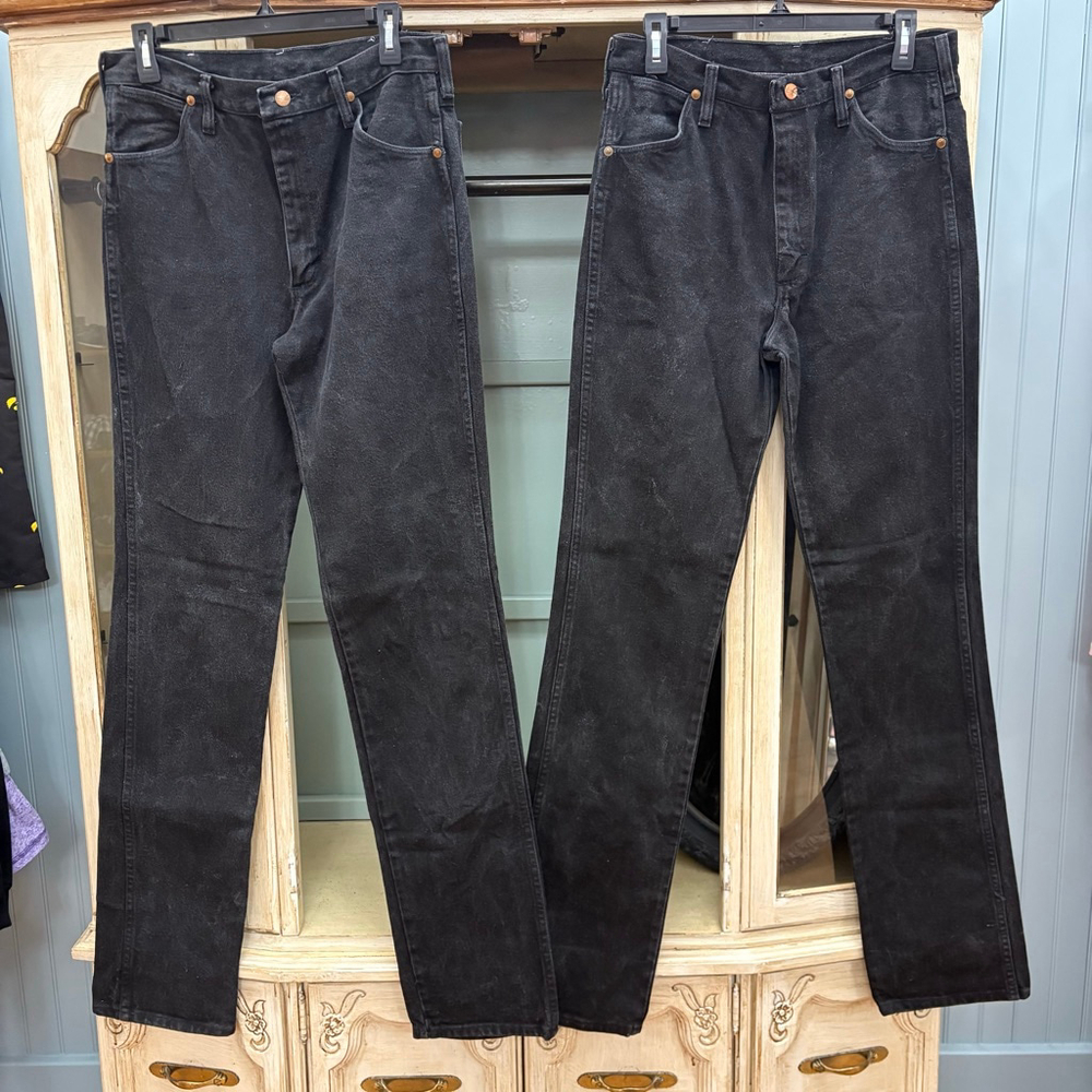 Men's Wrangler Black Straight Jeans Waist 32